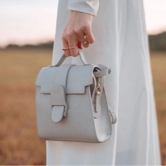 NWT Senreve Alunna Mini Pebbled Convertible Backpack Satchel Bag in Dove Gray - Picture 10 of 15